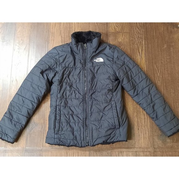North Face Youth Girl Reversible Jacket Black & Gray Sz M 10/12. Read - Picture 1 of 9